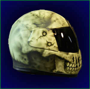 Airbrush auf Helm, Ghostrider